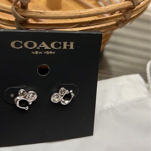 NWT Coach Signature Cluster Silver Studs